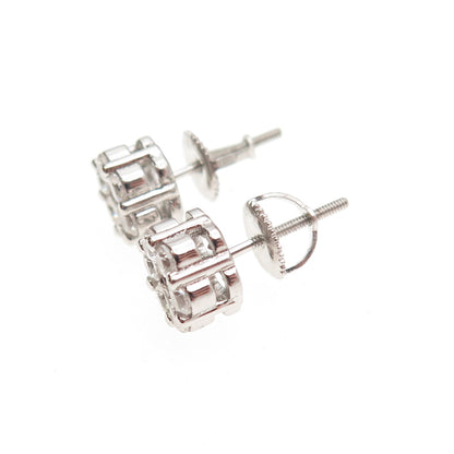 925 Sterling Silver Round-Cut C Z Stud Earrings