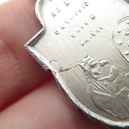 925 Sterling Silver Antique St. Mary St. Christopher & Jesus Medal Charm Pendant