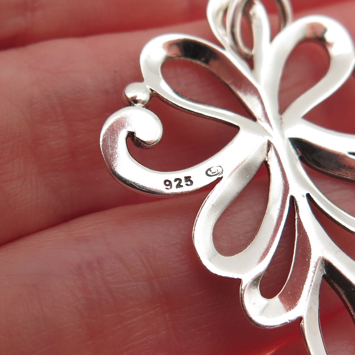 Boma 925 Sterling Silver Vintage Floral Charm Pendant