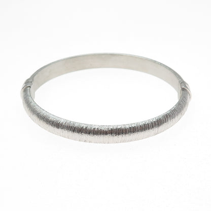 GIOIELLI DI VALENZA Sterling Silver Vintage Italy Modernist Bangle Bracelet 7.5"