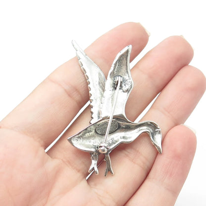 925 Sterling Silver Antique Art Deco Danecraft Goose Pin Brooch