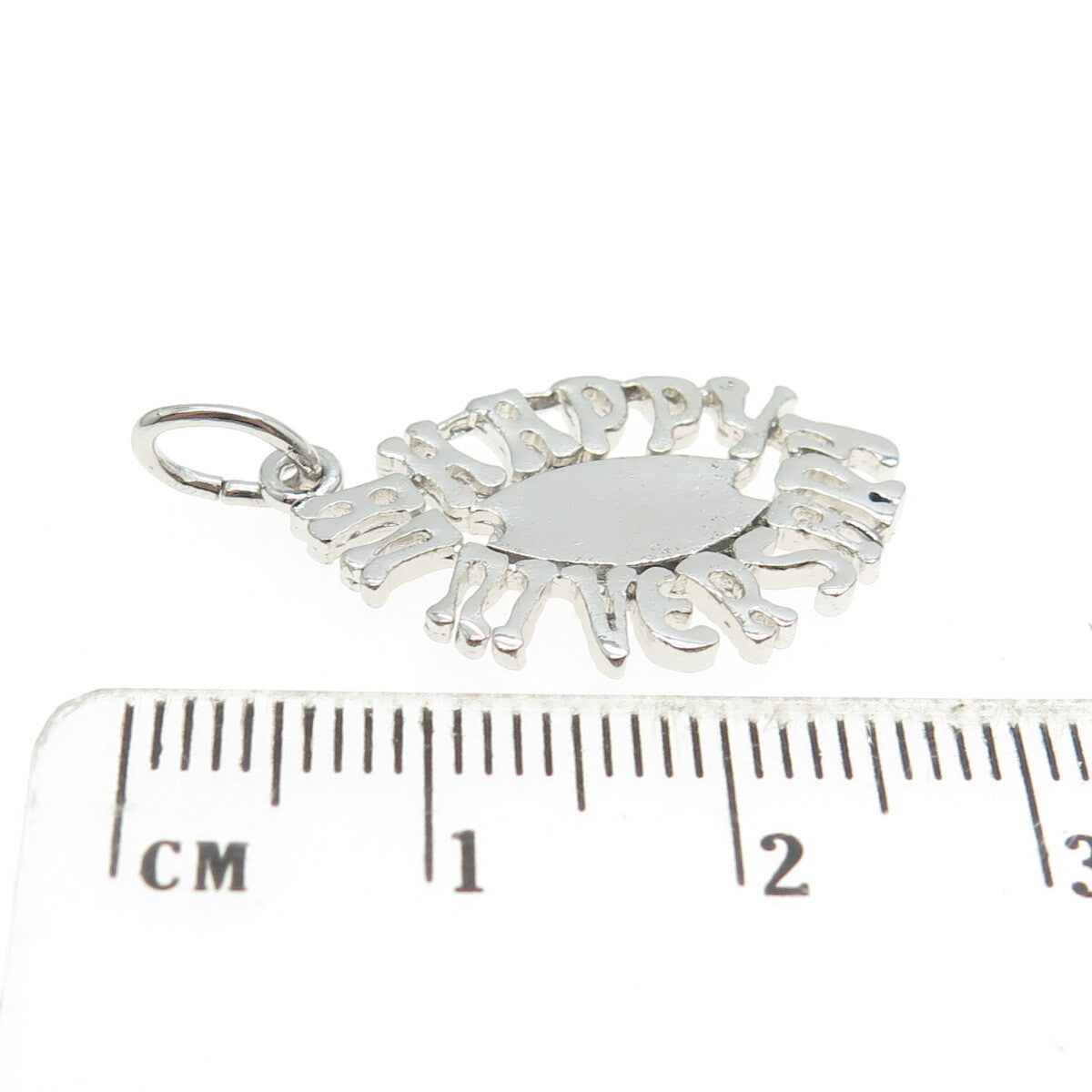 925 Sterling Silver Vintage "Happy Anniversary" Pendant