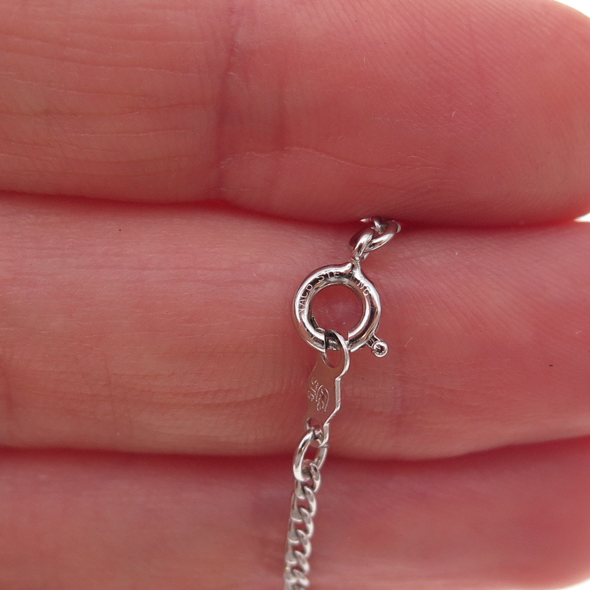 Caco 925 Sterling Silver Vintage Curb Chain Necklace 24"