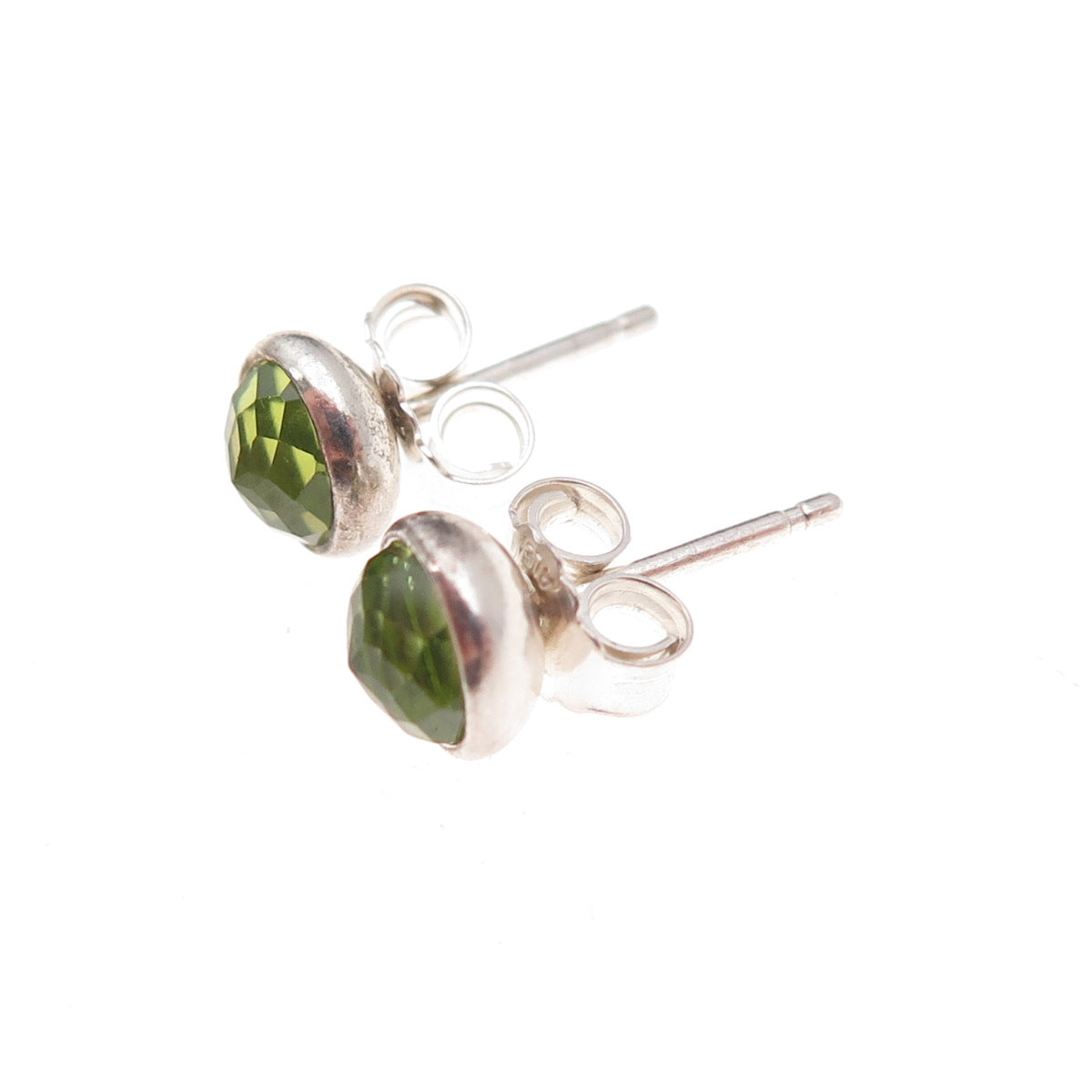 Pandora 925 Sterling Silver Real Peridot August Birthstone Droplet Stud Earrings