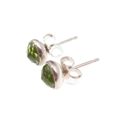 Pandora 925 Sterling Silver Real Peridot August Birthstone Droplet Stud Earrings