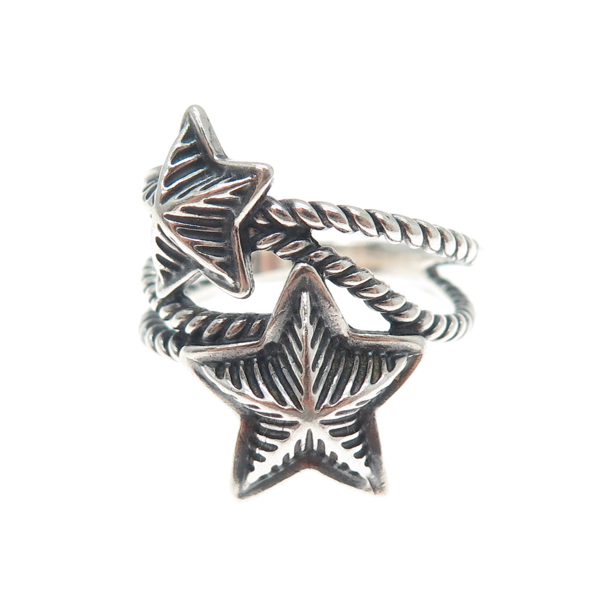 CAROLYN POLLACK AMERICAN WEST 925 Sterling Vintage Star Oxidized Ring Size 10.25