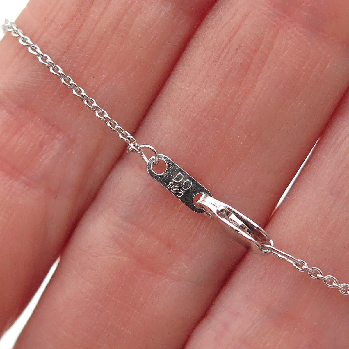 925 Sterling Silver C Z Twisted Pendant Cable Chain Necklace 16"