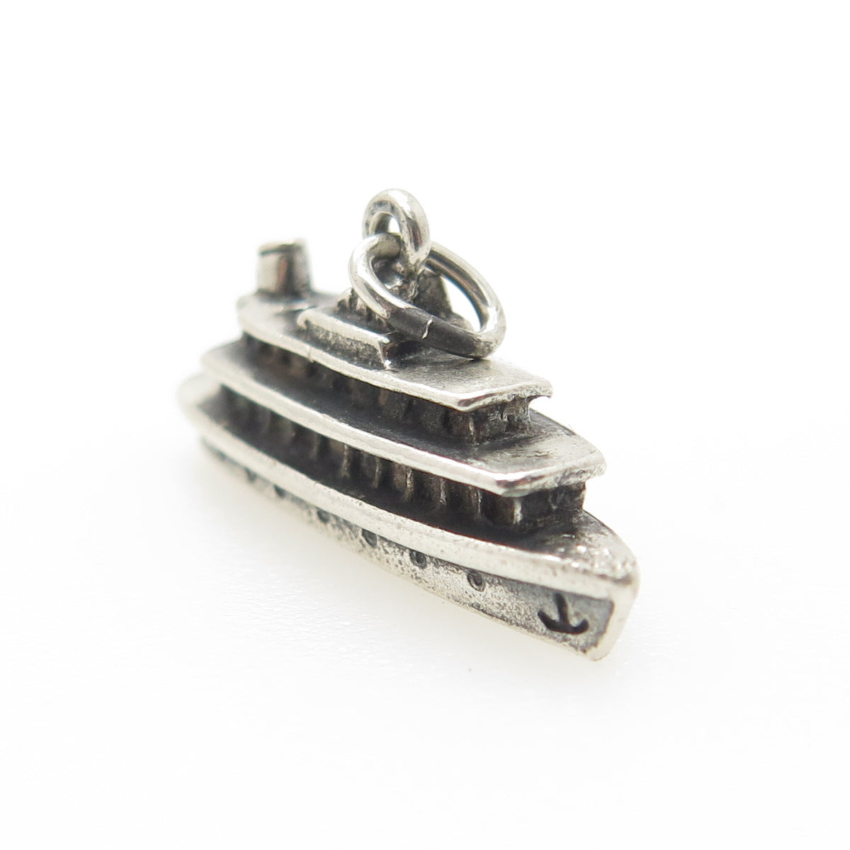 800 Silver Vintage Liner Ship 3D Charm Pendant