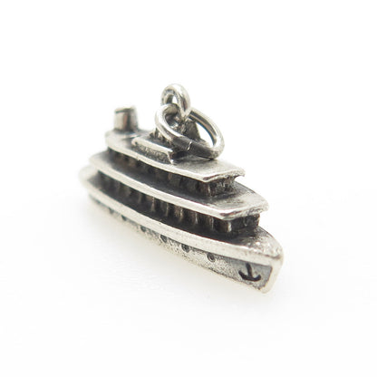 800 Silver Vintage Liner Ship 3D Charm Pendant
