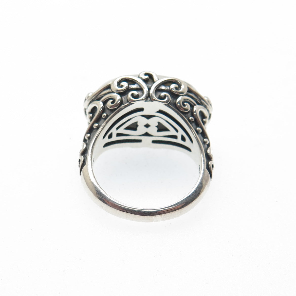 ELYSE RYAN 925 Sterling Silver Vintage Real Howlite Modernist Ring Size 6.25