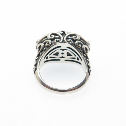 ELYSE RYAN 925 Sterling Silver Vintage Real Howlite Modernist Ring Size 6.25