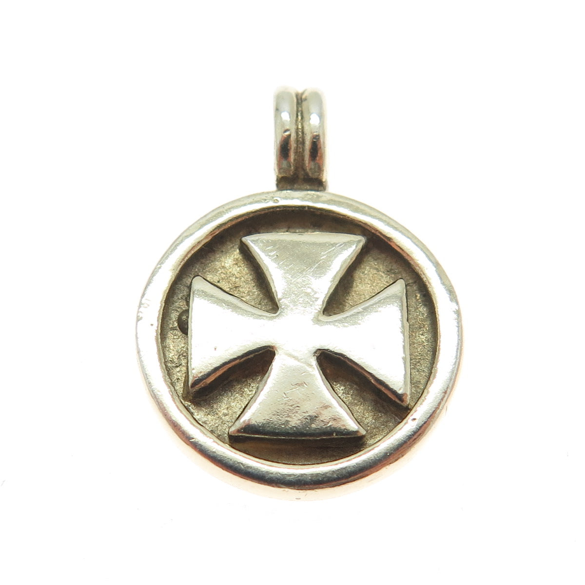 MIXALAE 925 Sterling Silver Gold Plated Vintage Maltese Cross Minimalist Pendant