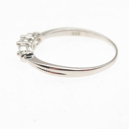 925 Sterling Silver Round-Cut C Z Heart Promise Ring Size 8