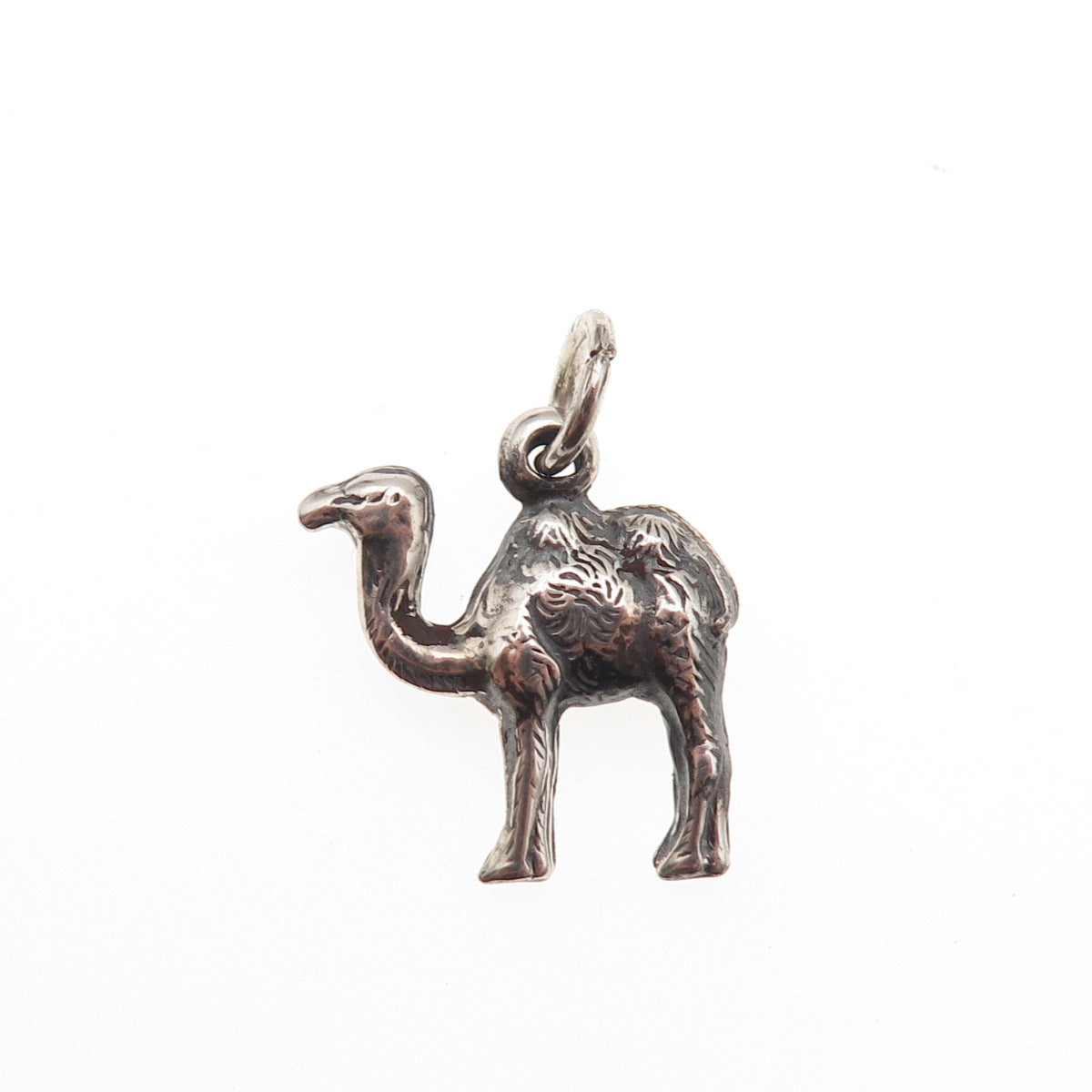 925 Sterling Silver Antique Art Deco Camel Oxidized 3D Charm Pendant