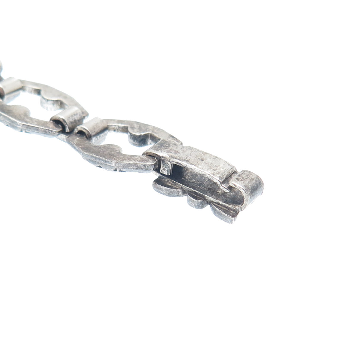 925 Sterling Silver Antique Real Marcasite Floral Bracelet 7" (missing 4 stones)