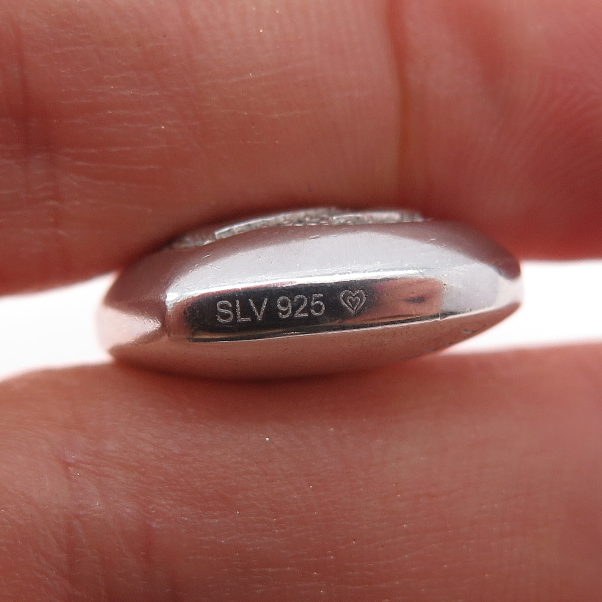 SLV Sadye L Vassil 925 Sterling Silver Real Diamond Heart Charm Pendant