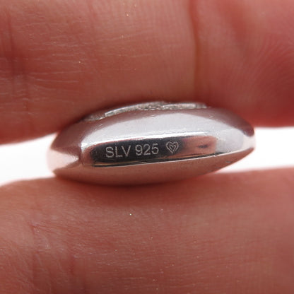 SLV Sadye L Vassil 925 Sterling Silver Real Diamond Heart Charm Pendant