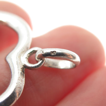 925 Sterling Silver Vintage Open Heart Charm Pendant