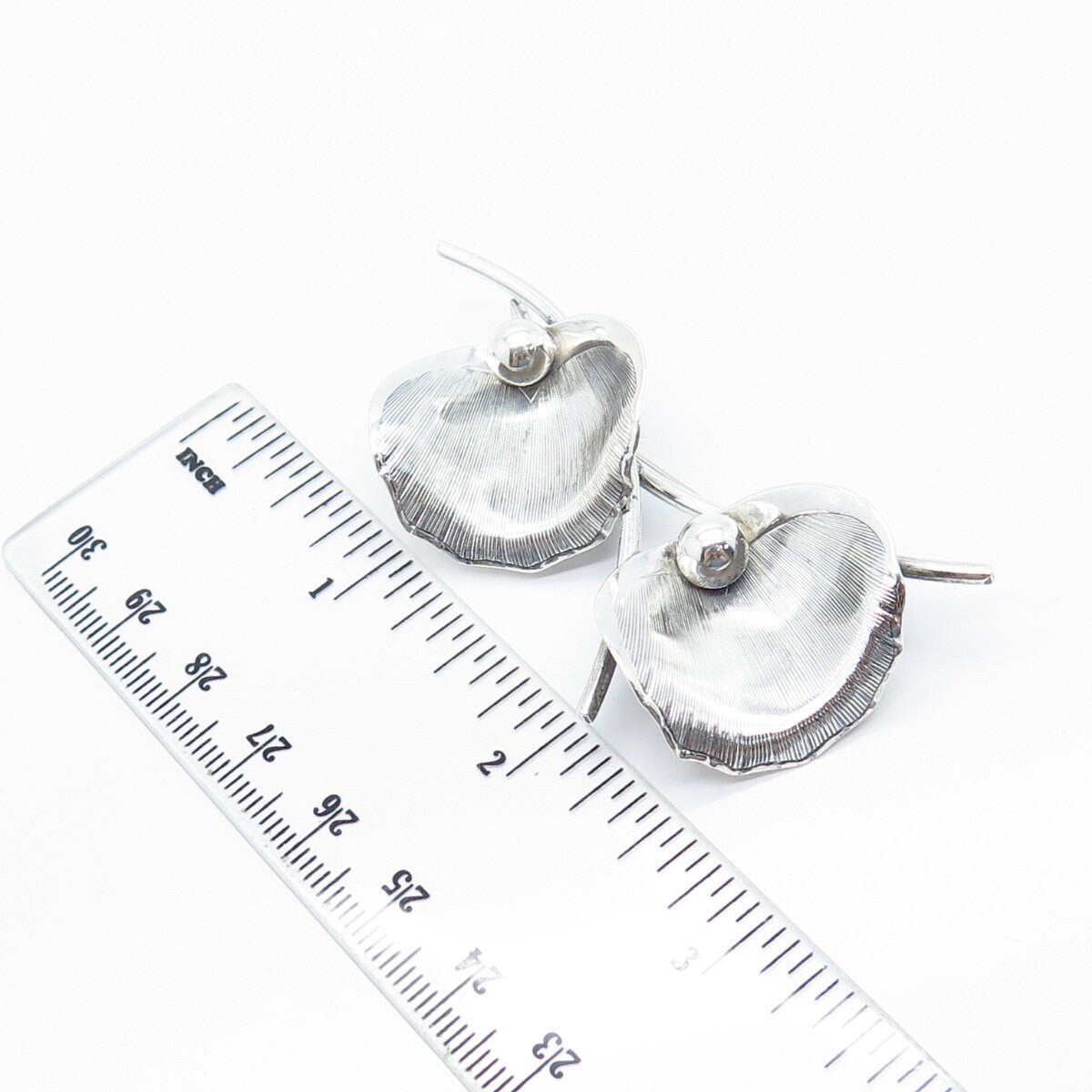 925 Sterling Silver Vintage BEAU Leaf Floral Pin Brooch