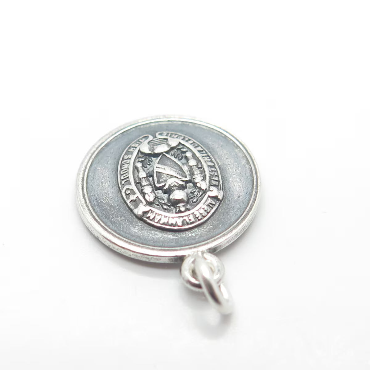925 Sterling Silver Vintage "Aleme Flamman High School" Charm Pendant