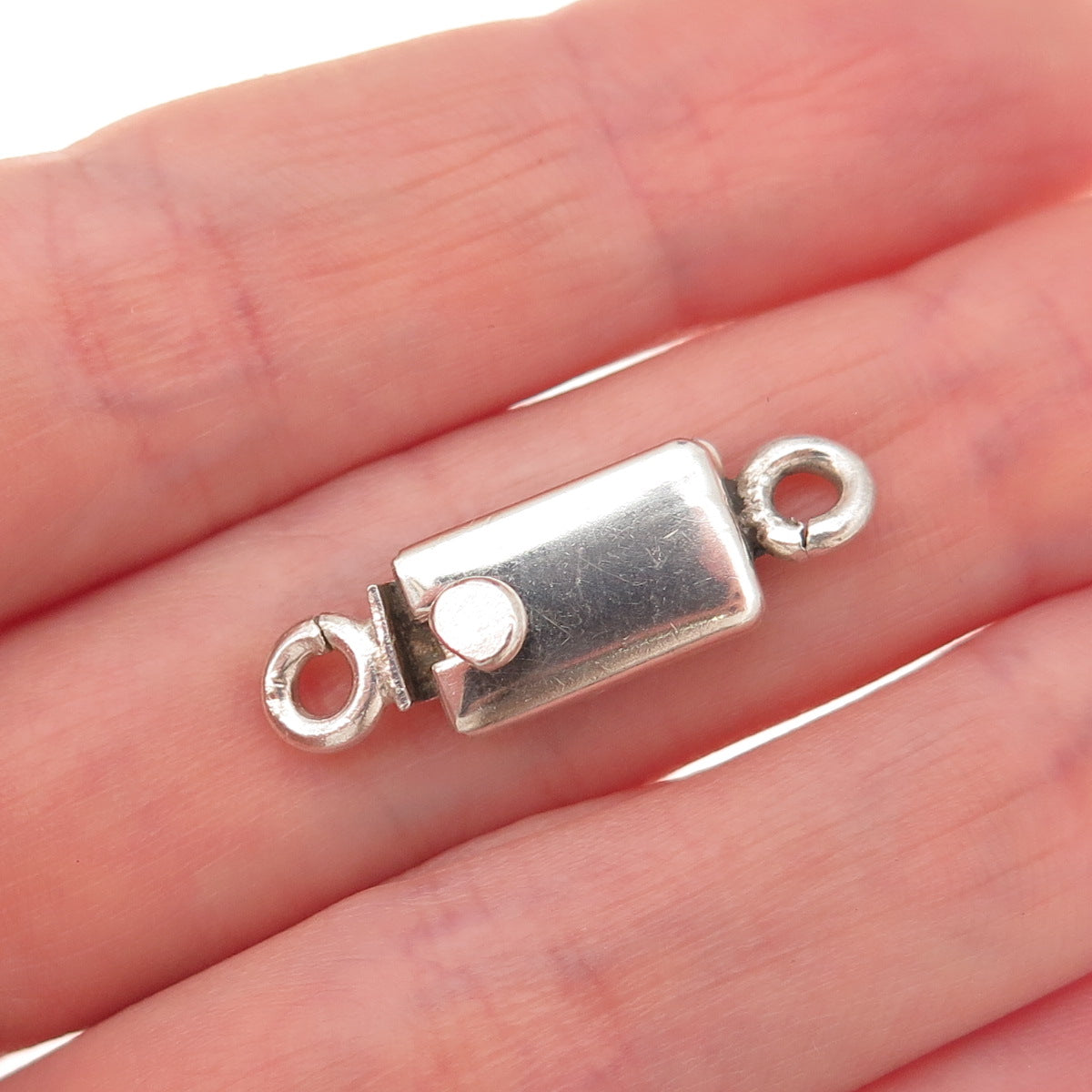 925 Sterling Silver Vintage Mexico Bracelet / Necklace Box Lock Clasp