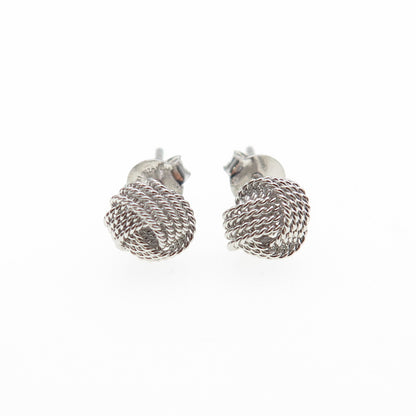925 Sterling Silver Twisted Knot Stud Earrings
