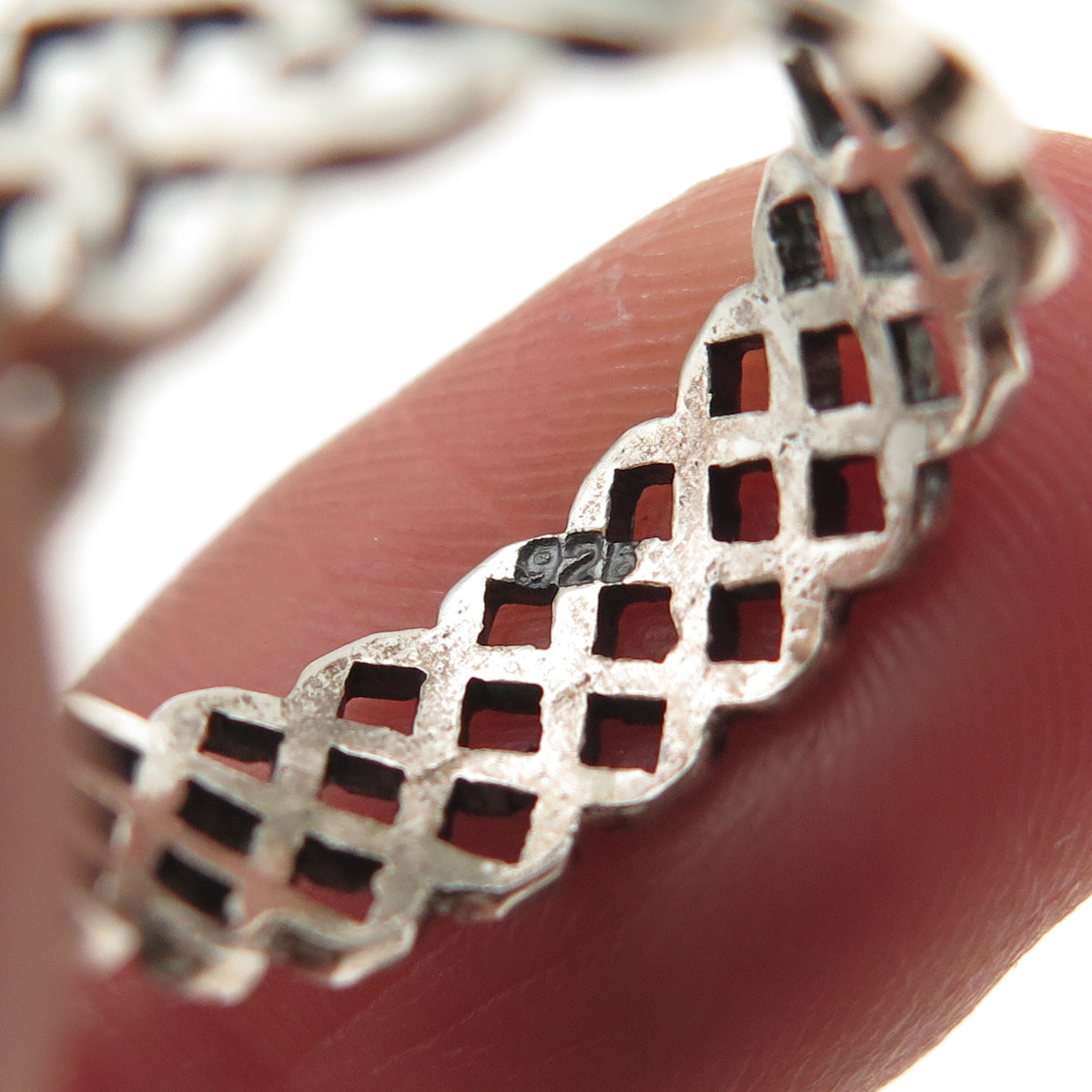 925 Sterling Silver Vintage Celtic Oxidized Band Ring Size 5