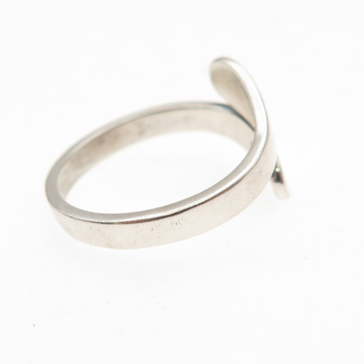 925 Sterling Silver Vintage Faith Cross Adjustable Bypass Ring Size 6.75