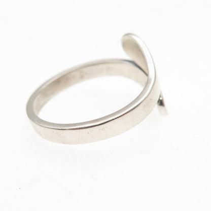925 Sterling Silver Vintage Faith Cross Adjustable Bypass Ring Size 6.75