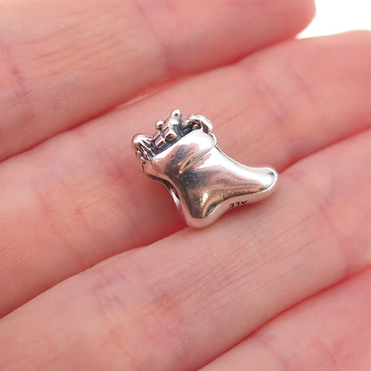 Pandora 925 Sterling Silver Santa's Stocking Slide Bead Charm