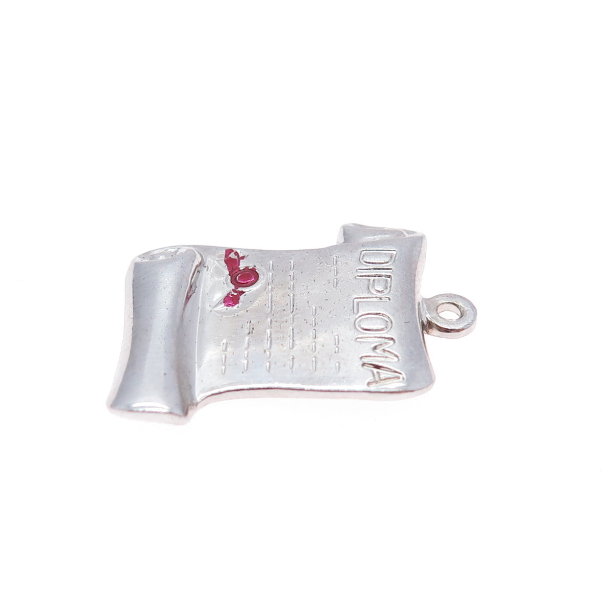 DANECRAFT 925 Sterling Silver Vintage Enamel Diploma Minimalist Charm Pendant