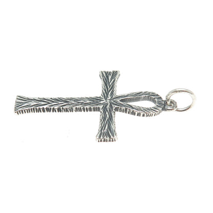 925 Sterling Silver Vintage Egyptian Ankh Oxidized Pendant