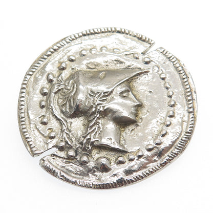 800 Silver Vintage Athena Greek Goddess Pin Pendant