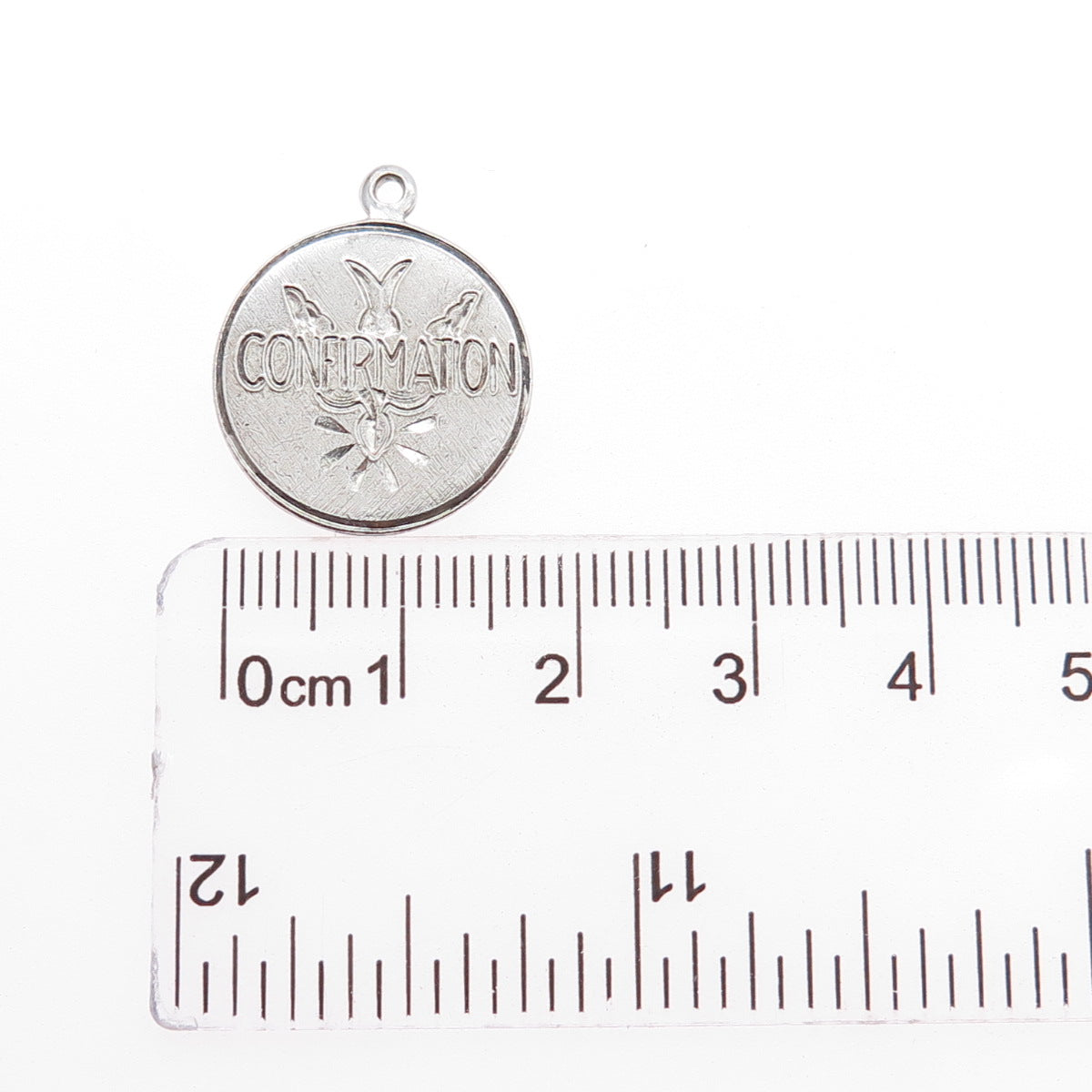 CREED 925 Sterling Silver Vintage Engraved Confirmation Charm Pendant