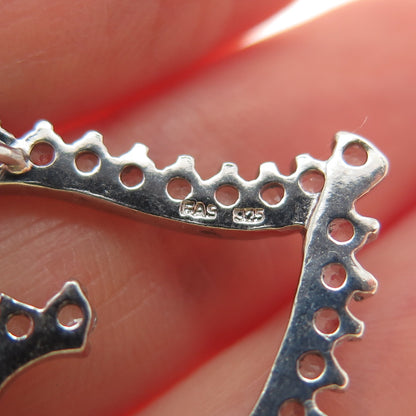 925 Sterling Silver Real Round-Cut Blue Topaz Heart Slide Charm Pendant