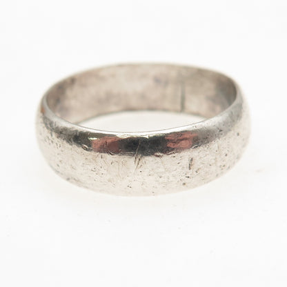 925 Sterling Silver Vintage Classic Wedding Band Ring Size 10.5