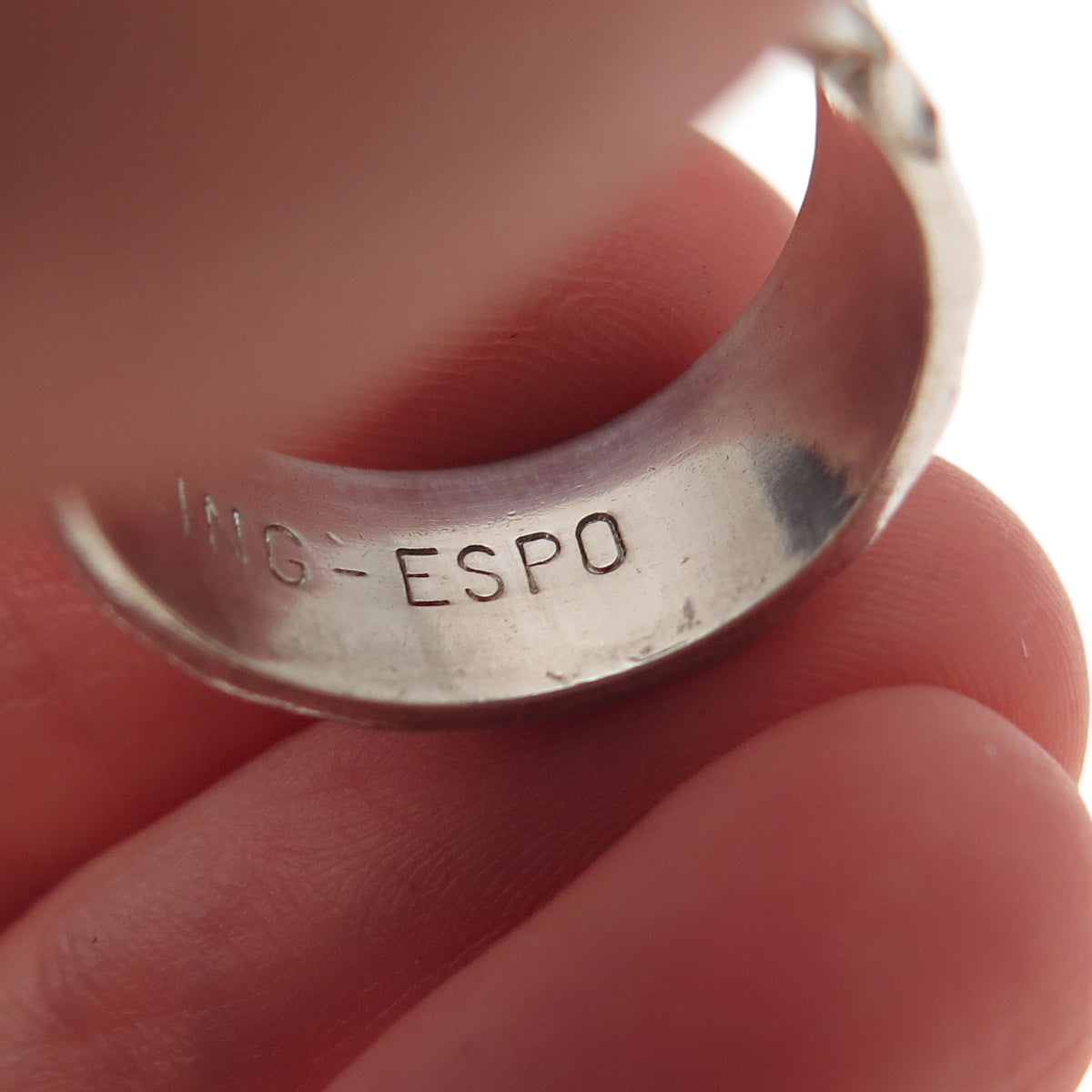 Joseph Esposito Sterling Silver Vintage Modernist Oxidized Band Ring Size 7.5