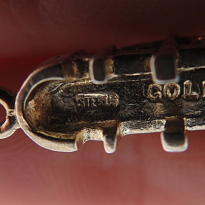 925 Sterling Silver Gold Plated Vintage Golden Gate 3D Charm Pendant