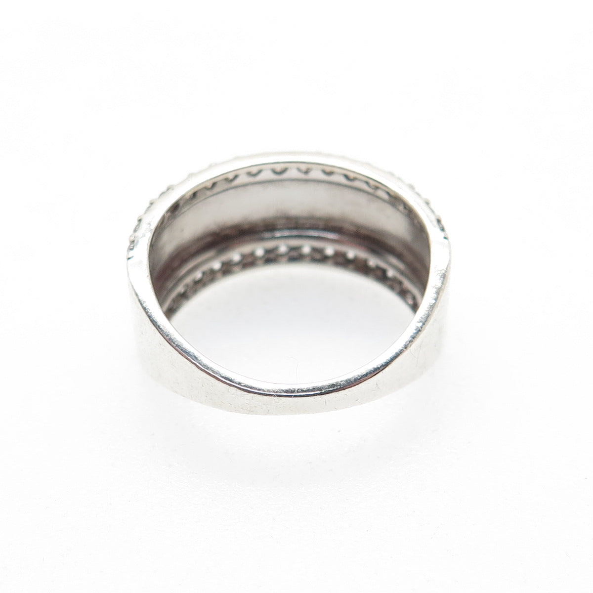 SAI 925 Sterling Silver Round-Cut C Z Ring Size 6.75