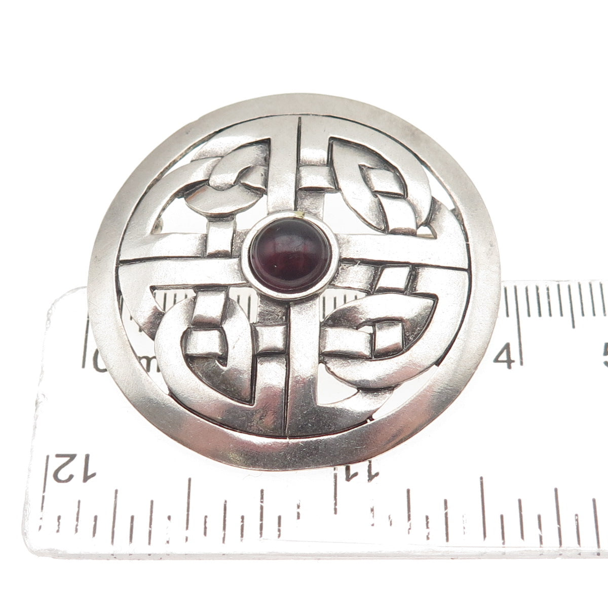 MMA Metropolitan Museum of Art Sterling Vintage Real Garnet Celtic Pin Brooch