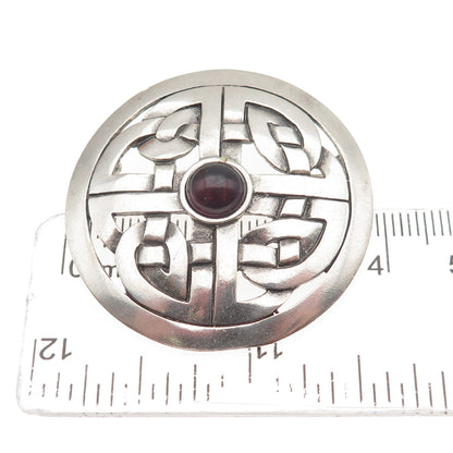 MMA Metropolitan Museum of Art Sterling Vintage Real Garnet Celtic Pin Brooch
