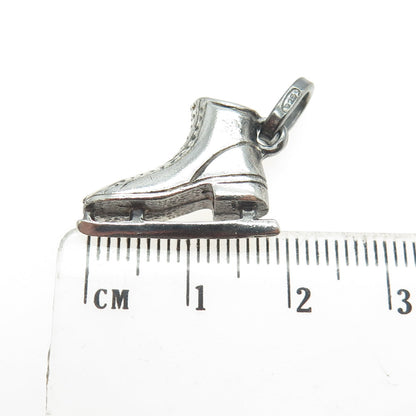 925 Sterling Silver Vintage Italy Ice Skating Shoe Charm Pendant