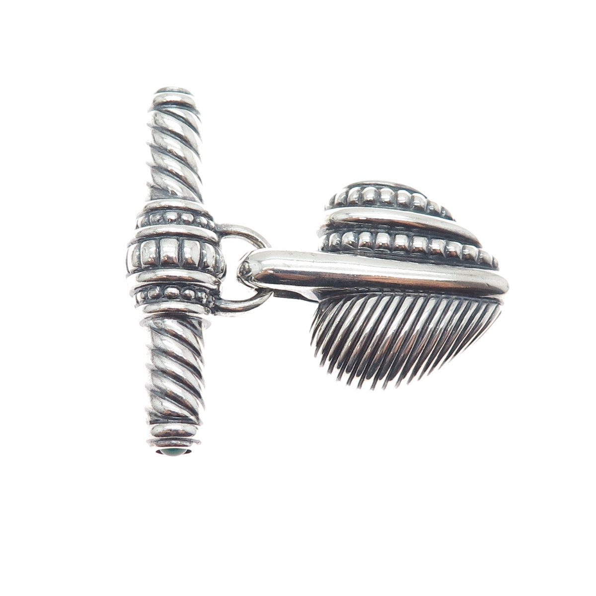 JUDITH RIPKA 925 Sterling Silver Vintage Heart Oxidized Pin Brooch