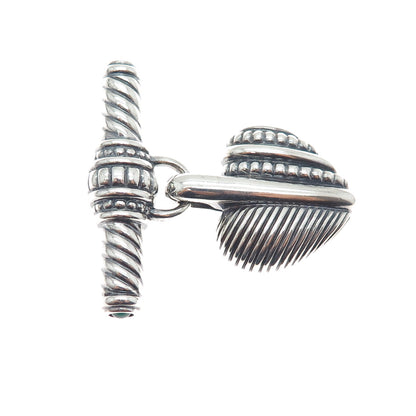 JUDITH RIPKA 925 Sterling Silver Vintage Heart Oxidized Pin Brooch