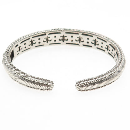 Judith Ripka 925 Sterling Silver Real Round-Cut Cognac Topaz Cuff Bracelet 7"