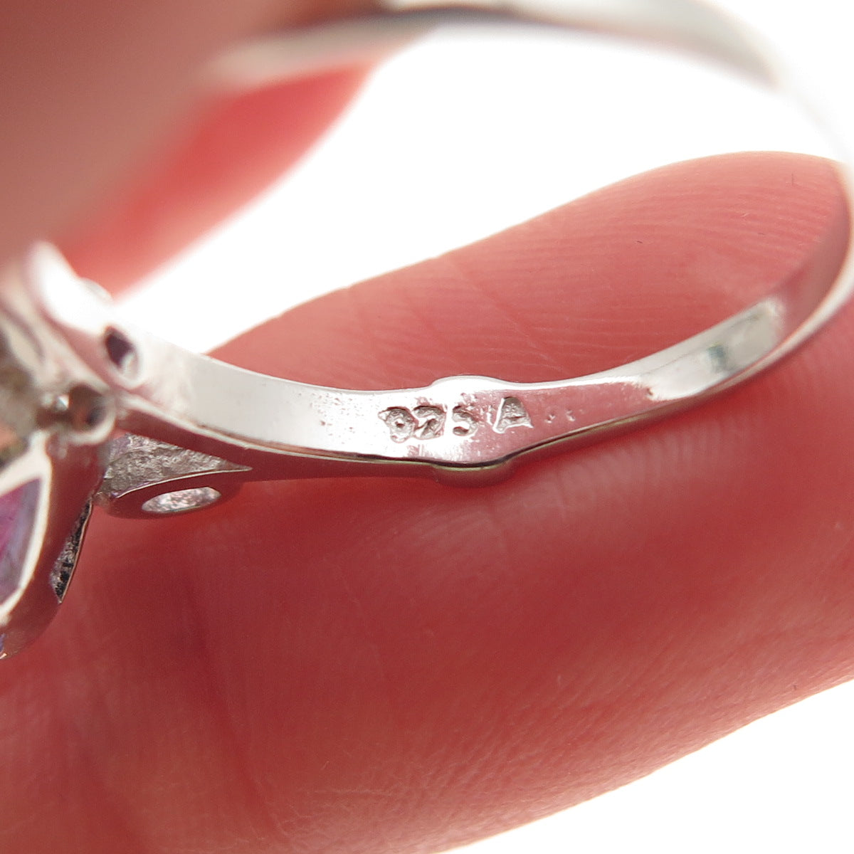 925 Sterling Silver Real Round-Cut Amethyst Ring Size 6.25