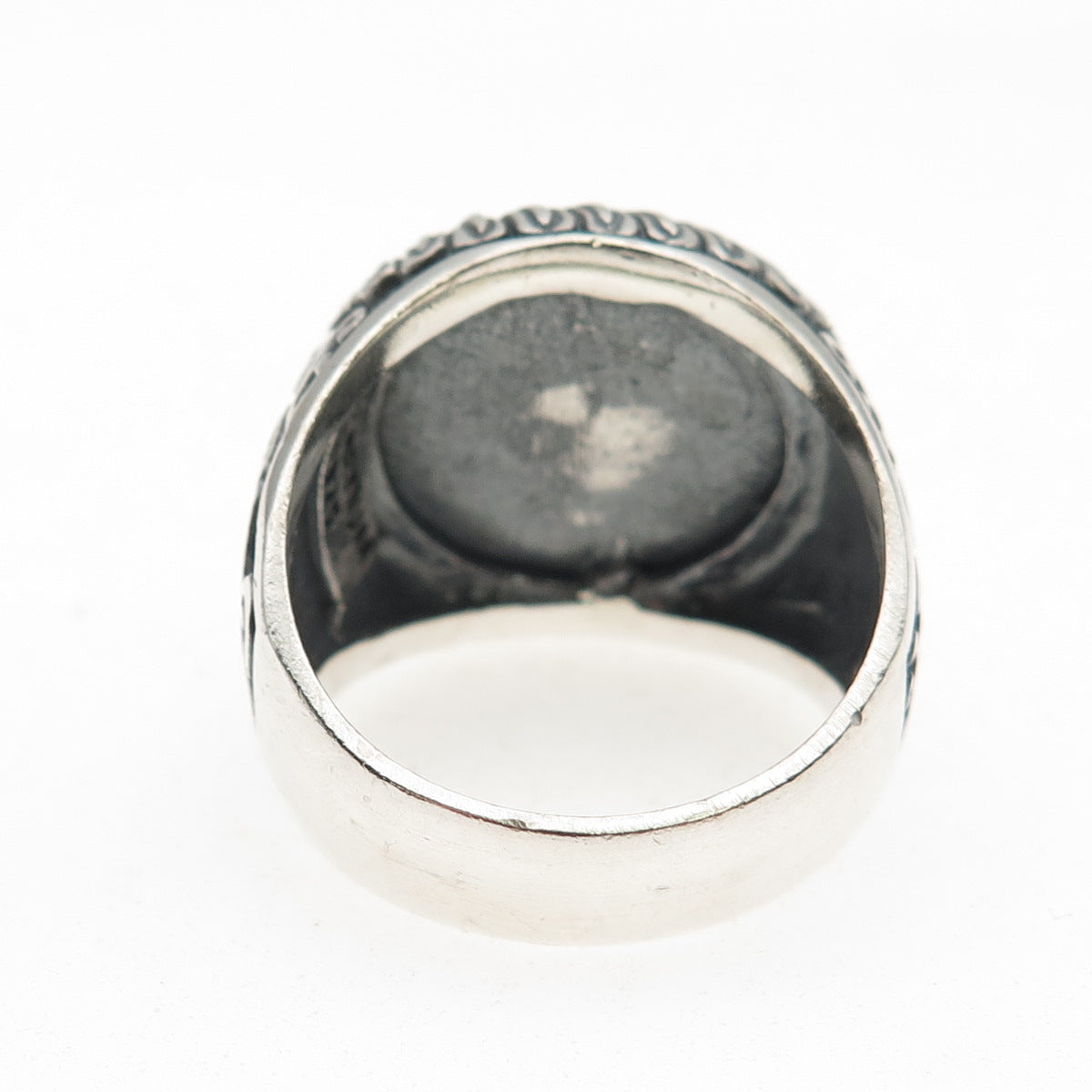 Secretium 925 Sterling Silver Vintage Saint Patrick Celtic Oxidized Ring Size 12