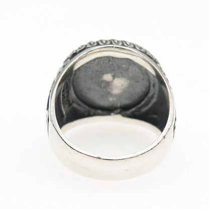 Secretium 925 Sterling Silver Vintage Saint Patrick Celtic Oxidized Ring Size 12