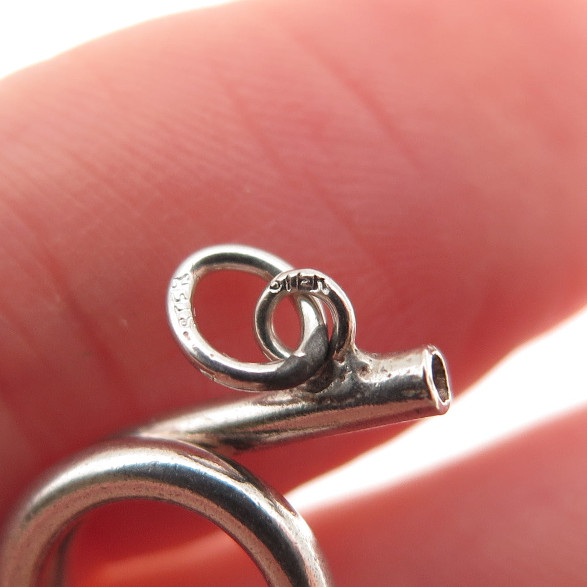 925 Sterling Silver Vintage Musical Horn Mini Charm Pendant