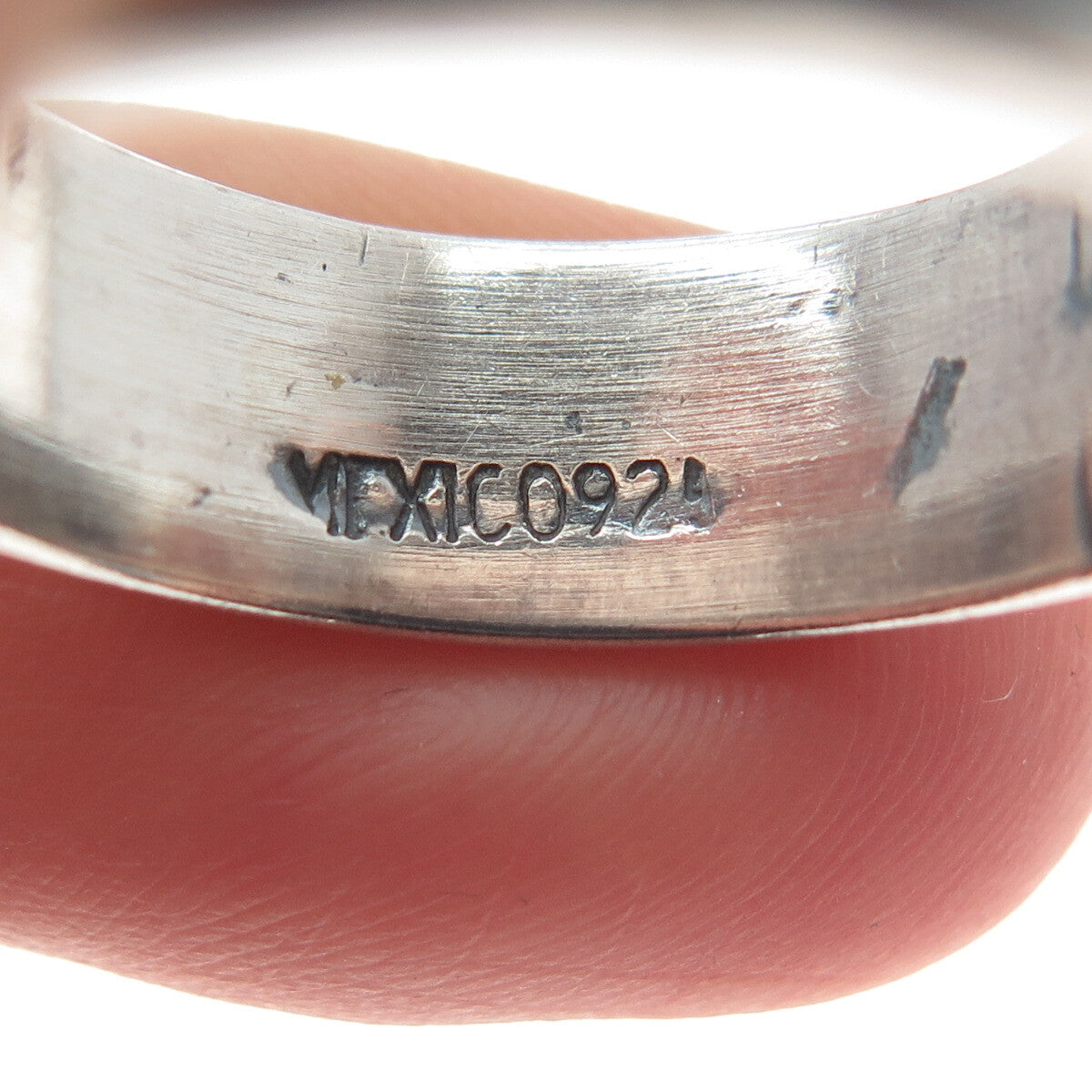 925 Sterling Vintage Mexico Elephant Oxidized Rotating Band Ring Size 10.5